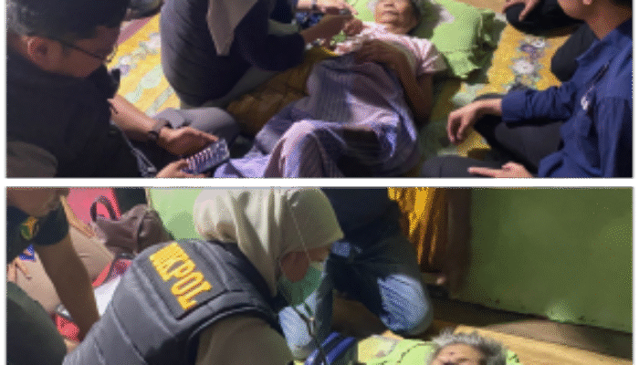 Tak Punya Biaya Berobat, Tim Dokkes Polres Jeneponto Kunjungi Nenek Lansia Yang Lama Sakit Sekaligus Serahkan Bantuan