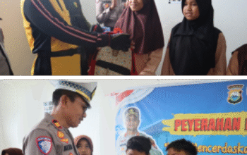 Hadir Mencerdaskan Anak Bangsa Hingga Pelosok, Kapolres Jeneponto Serahkan Bantuan Seragam Sekolah di Rumbia