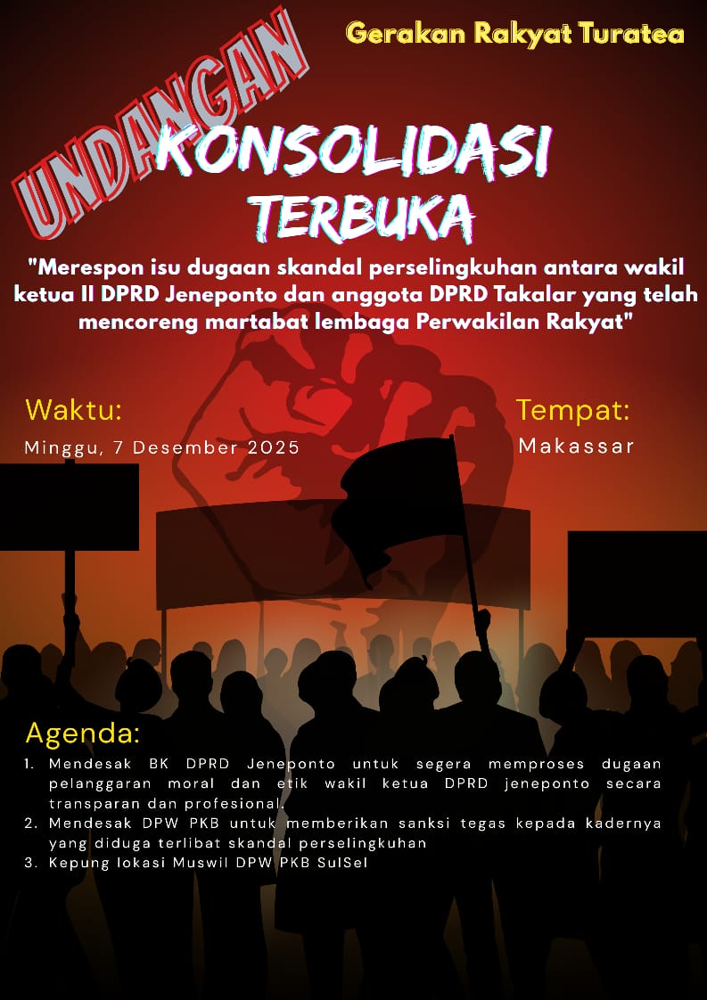 Konsolidasi Terbuka Terkait Dugaan Skandal Oknum DPRD Jeneponto, GRT Akan Turunkan Ribuan Massa